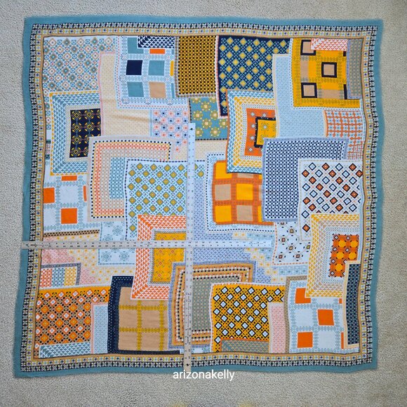 Mosaic Tile Scarf Large Square Silk Modal Boho - Picture 3 of 14
